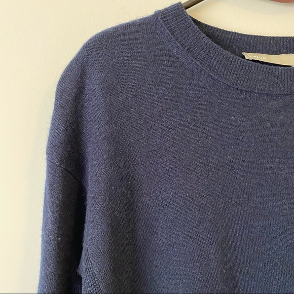 Vince women’s Cashmere Linen Boxy Crew neck knit sweater navy coastal blue - XS - Picture 9 of 13